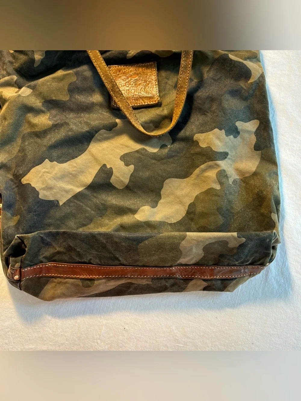 CAMPOMAGGI Teodorano Canvas Camoflage Shoulder Bag Purse ITALIA